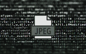 JPEG კუმშვის ალგორითმის ფაილი კომპიუტერული კოდის ფონზე