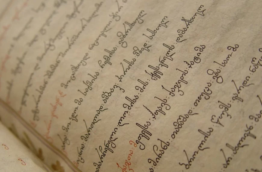 ულამაზესი ქართული დამწერლობა ძველ წიგნზე